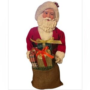 Windsor Collection Santa Clause with a Burlap Sack of Presents